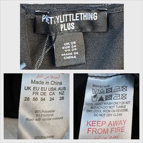 PrettyLittleThing Black Crossover Zip Top Size 24 Statement Bold Top NWT 🖤 - Picture 9 of 11